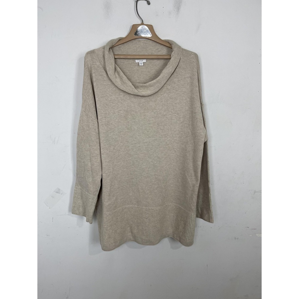 Pure Jill Sweater Womens XL‎ Tall Slouchy Oversized Cowl Neck Wool Beige J Jill